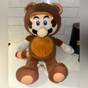 Super Mario Bros 20” Tanooki Suit Mario Stuffed Animal Plush